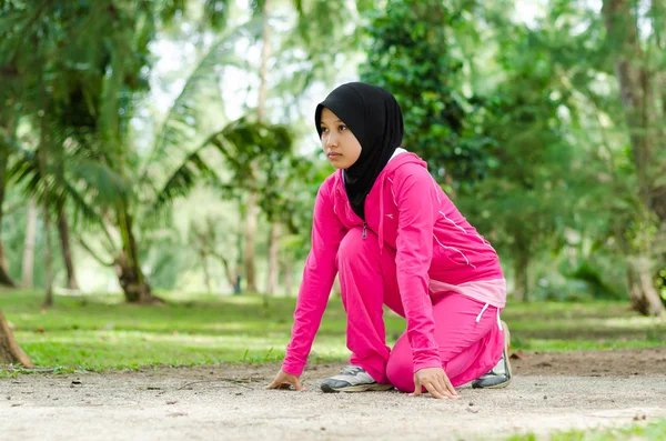 Sport Muslimah Donna — Foto Stock