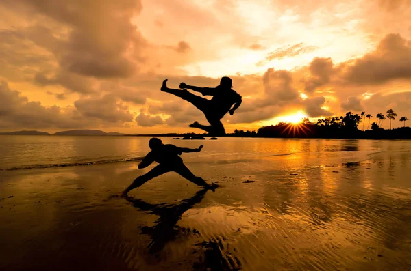 Two friends fight each other — Stock Photo, Image