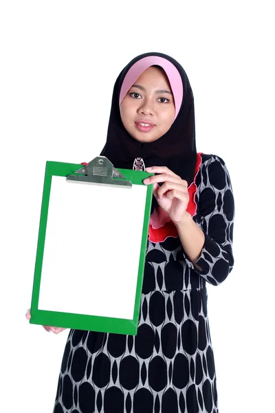 Donna musulmana con segno bianco — Foto Stock