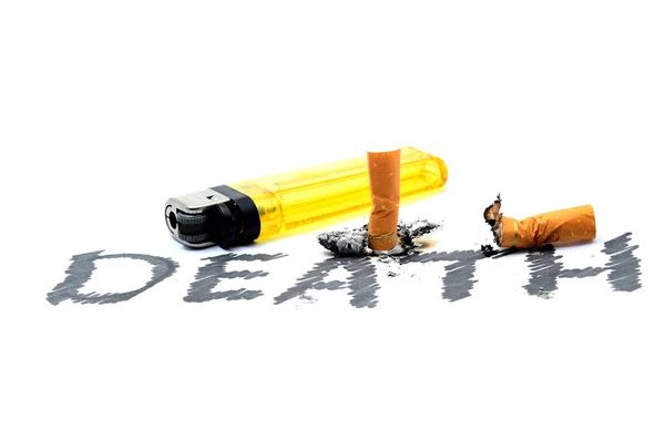 Sigaret kont met dood tekst — Stockfoto