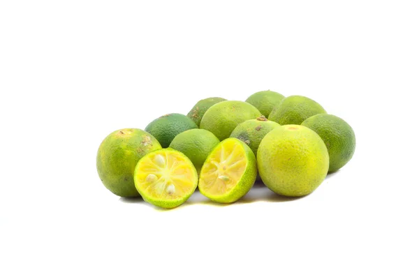 Tropical fruits over white background — Stock Photo, Image