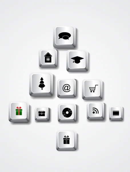 矢量圣诞节的键盘键 — 图库矢量图片