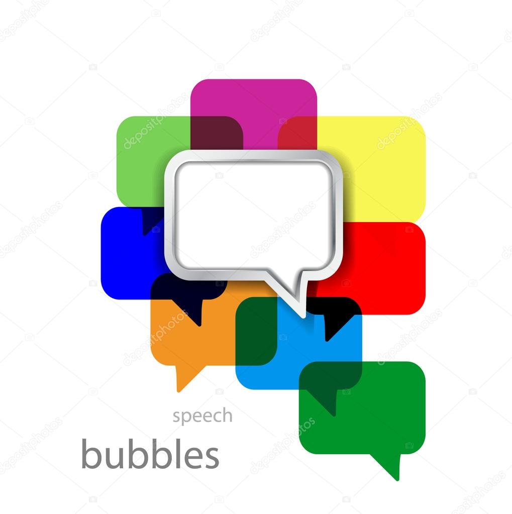 Vector metal speech bubble on color