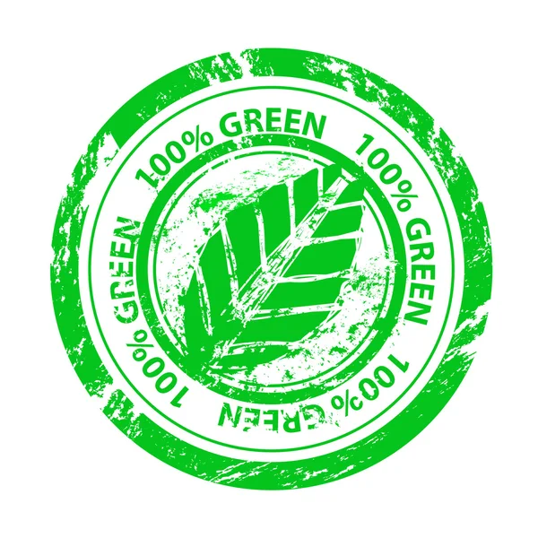 Grunge green vector stamp — Stock Vector