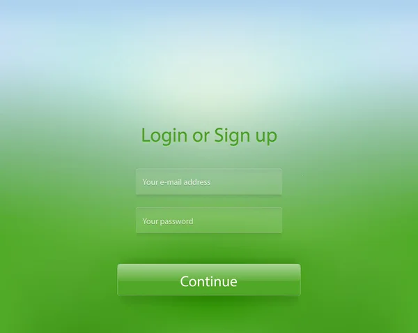 Green login page — Stock Vector