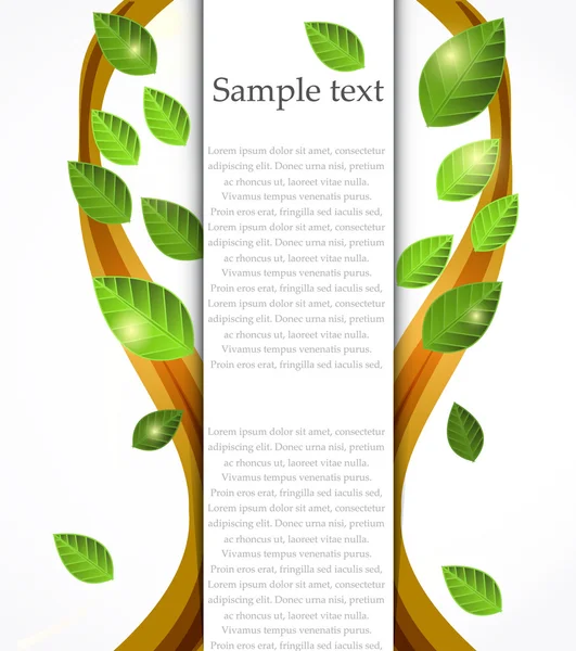 Vector groene blad banner — Stockvector