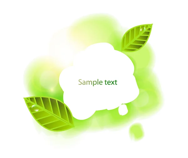 Vector green leaf banner — Stock Vector