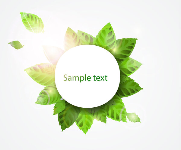 Векторно-зелёный листовой флаг
