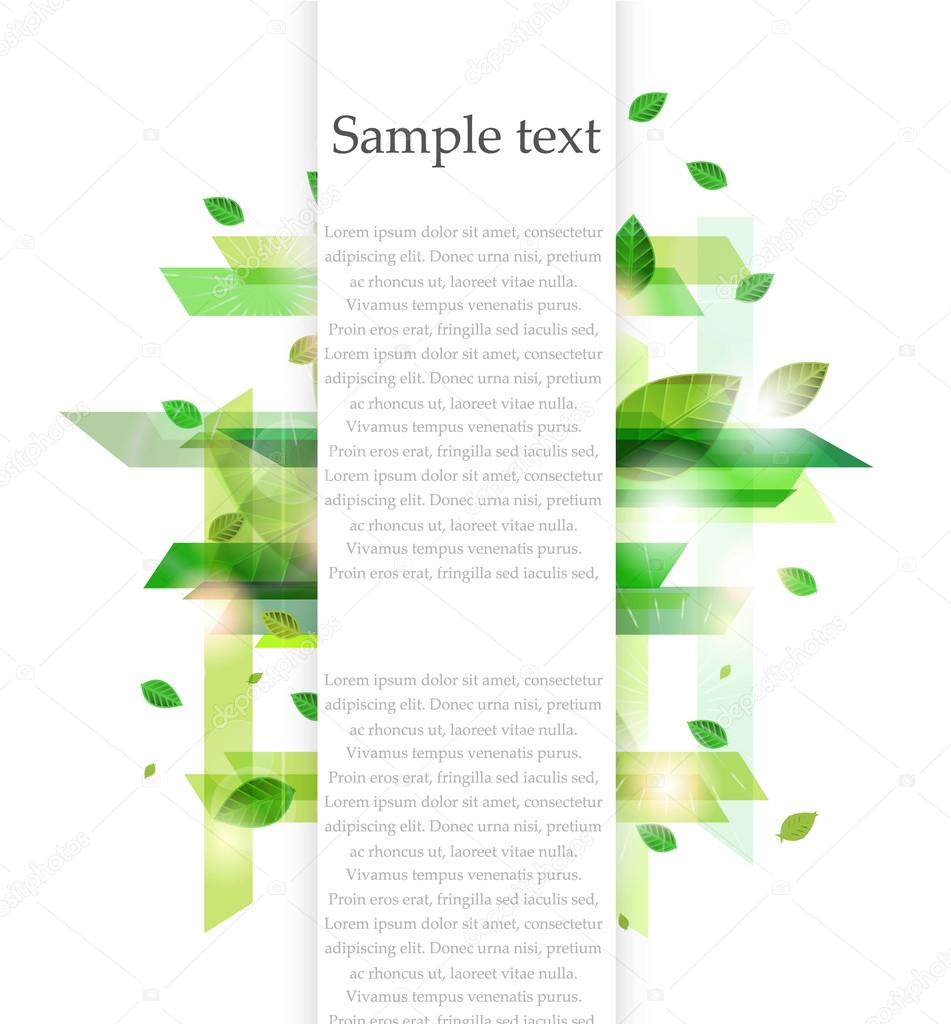 Vector green nature background with leaves