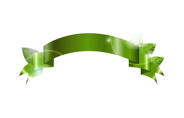 Bandiera di curvatura vettoriale verde — Vettoriale Stock