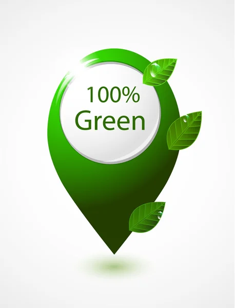 Pointeur de carte verte — Image vectorielle