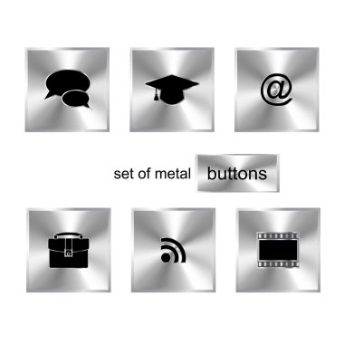 vektör metal düğme kümesi