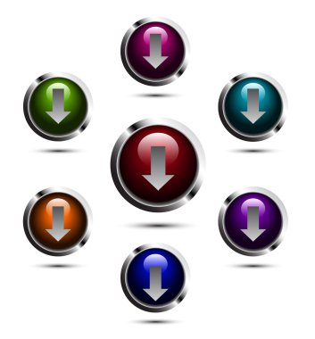 parlak download düğmeleri vektör