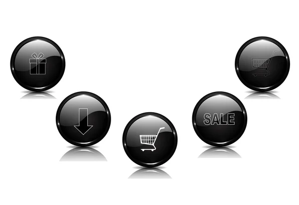 Vector black buttons — Stock Vector