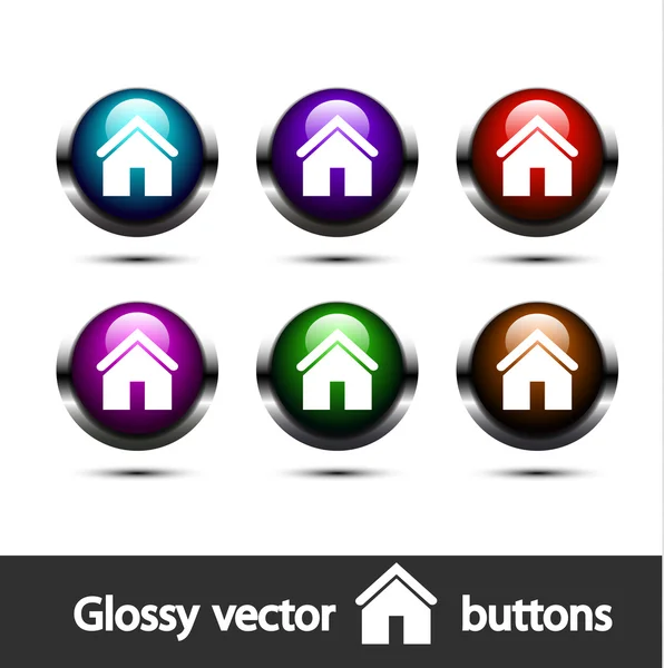 Vector glanzende thuis knoppen — Stockvector