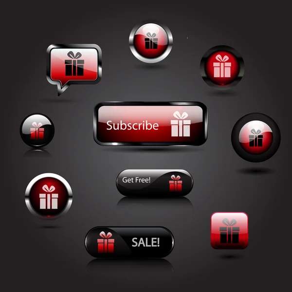 vektör hediye düğmeleri
