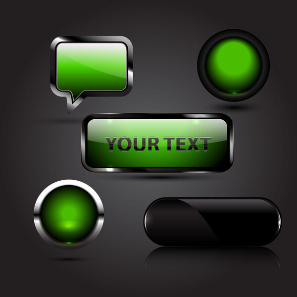 Блестящие векторные кнопки
