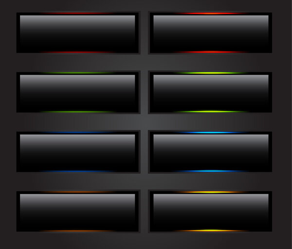 Black glowing buttons