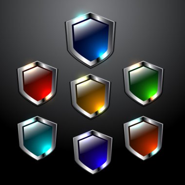 parlak vektör kalkanlar