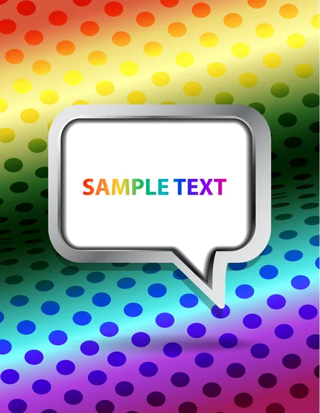 Vector speech bubble on colorful background — Stock Vector