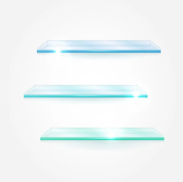 Vector glass shelves — Stock Vector