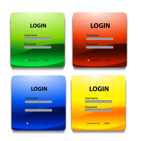 Página de login vetorial colorido — Vetor de Stock