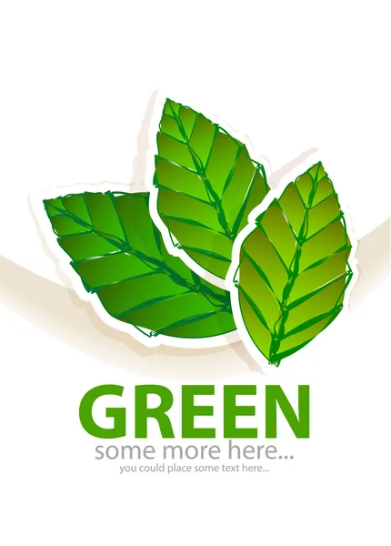 Groene bladeren paper achtergrond — Stockvector