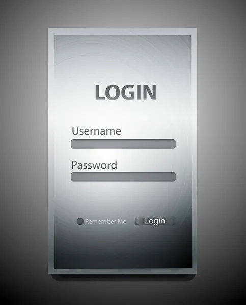 Vector metal login form — Stock Vector