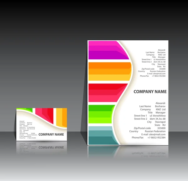 Brochure vectorielle rayée colorée — Image vectorielle