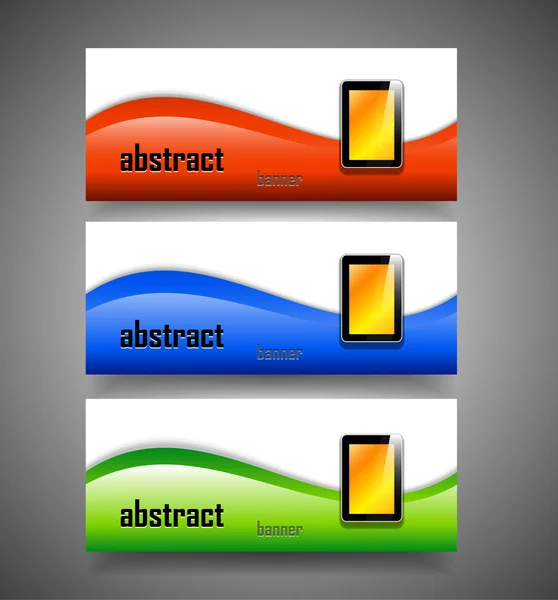 Bannière d'onde vectorielle avec tablette pc — Image vectorielle