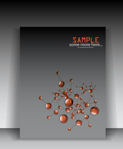 Oranje moleculen brochure — Stockvector