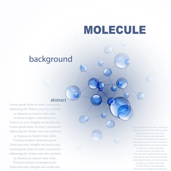 Fond de molécule bleu brillant — Image vectorielle