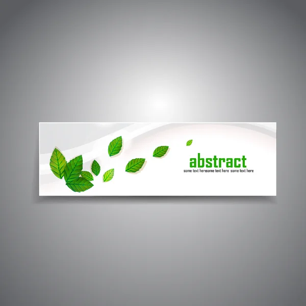 Groene bladeren banner — Stockvector