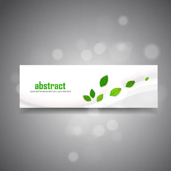 Groene bladeren banner — Stockvector