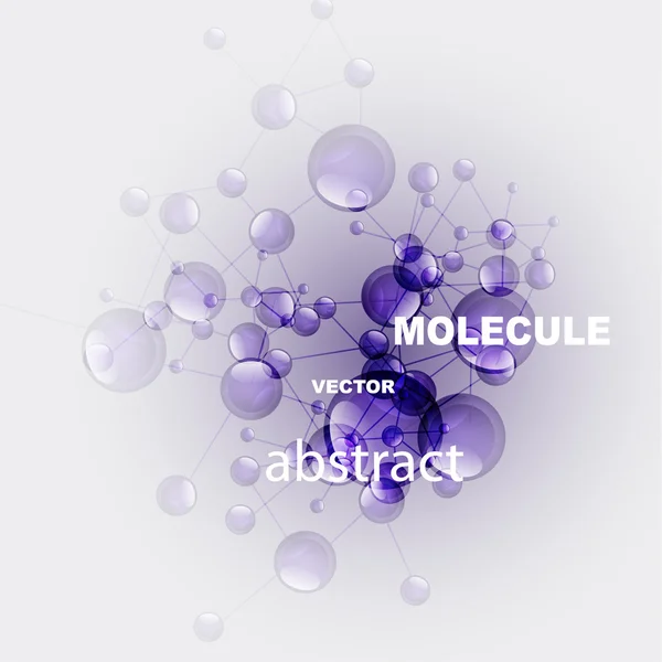 Vector paarse moleculen achtergrond — Stockvector