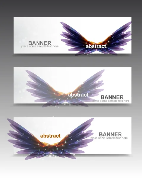 Glänsande lila vektor banners — Stock vektor