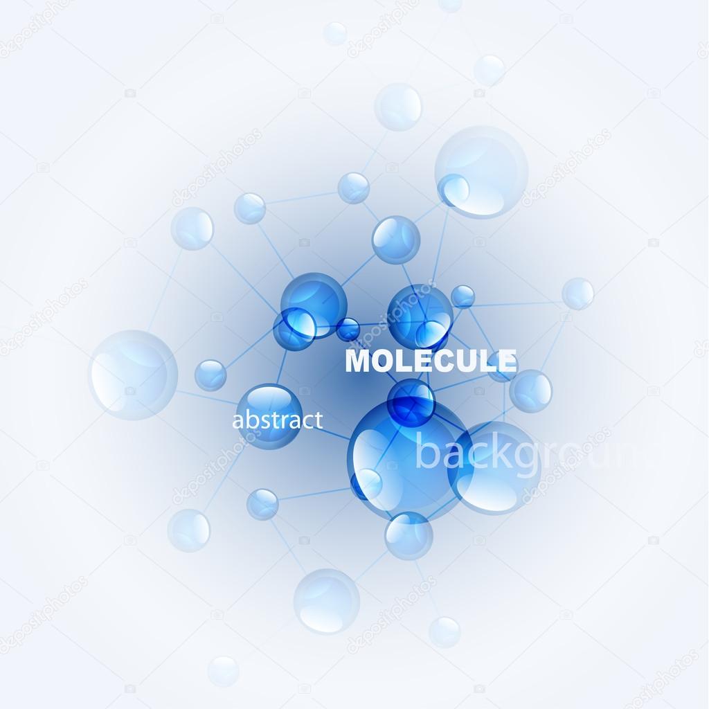 Blue vector molecules background
