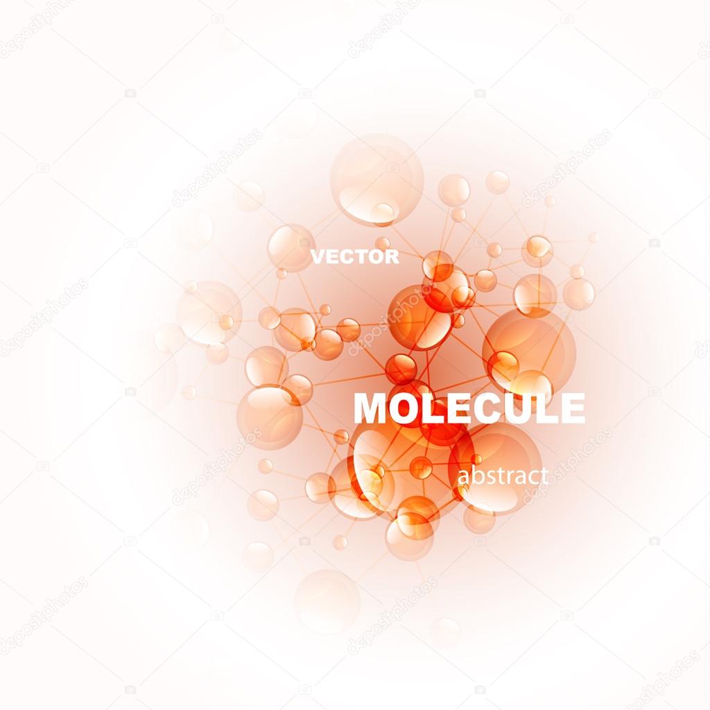 Shiny orange molecule background