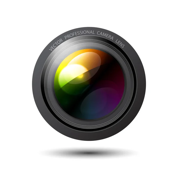 Obiettivo della fotocamera arcobaleno vettoriale — Vettoriale Stock