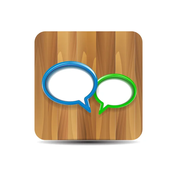 Vector speech bubbles on wood — Stock Vector