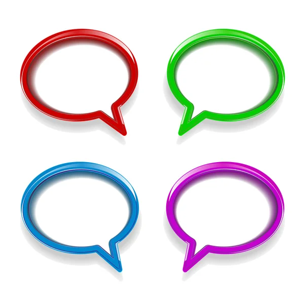 Colorful glossy speech bubbles — Stock Vector