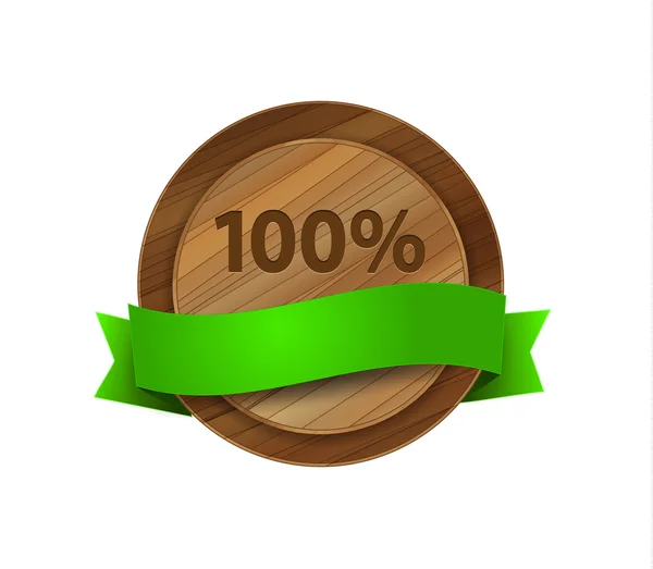 Vector 100% placa de madera verde — Vector de stock