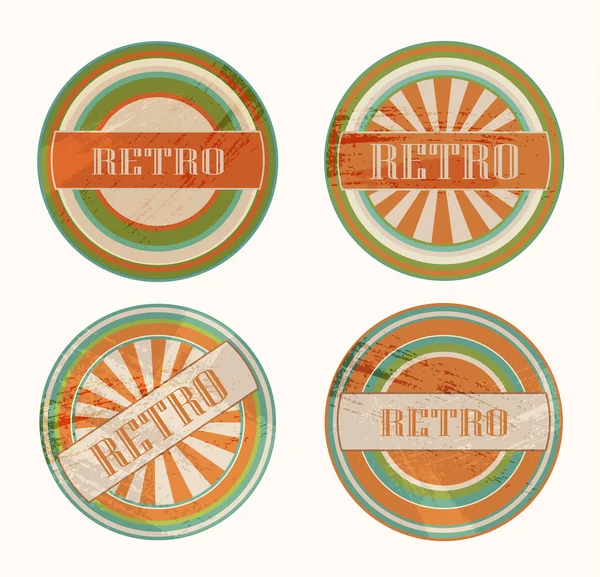 Vector funky retro labels — Stock Vector