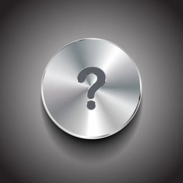 vektör soru işareti fırçalanmış metal düğme
