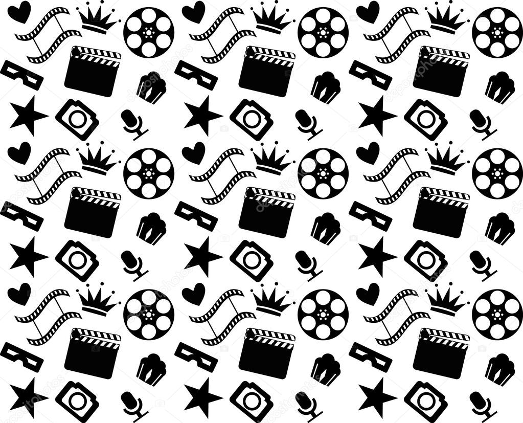 Seamless black and white cinema pattern