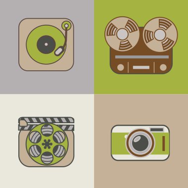 Retro düz sanat simge