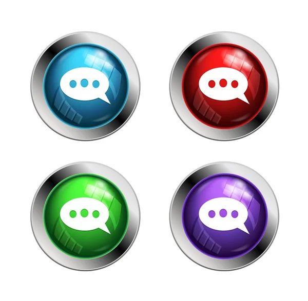 Shiny speech bubble buttons — Stock Vector