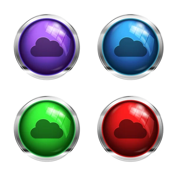 Glossy cloud buttons — Stock Vector