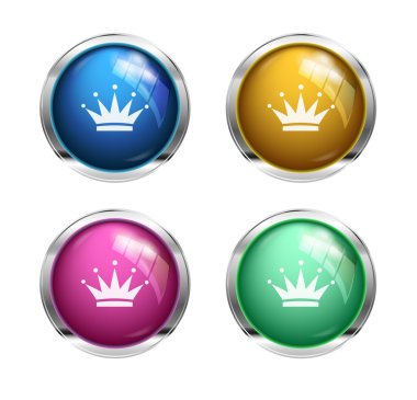 parlak taç düğmeler