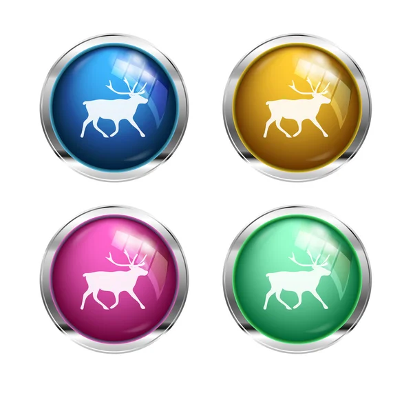 Vector reindeer buttons — Stock Vector